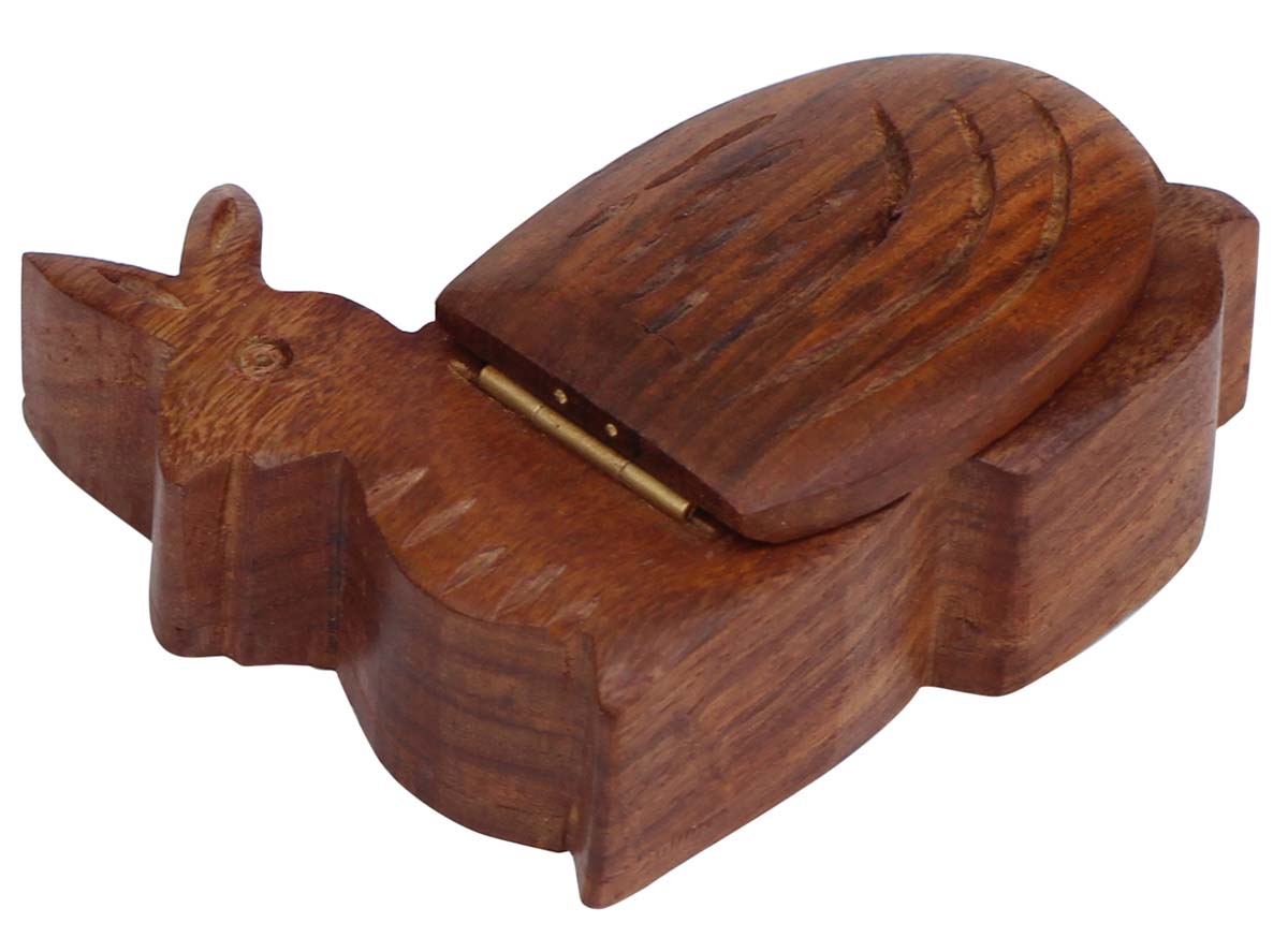 Wholesale Small Bunny Shaped Jewelry Box - Bulk Buy Handmade Wooden Hare Figurine Ring Storage Box/Keepsake Box/Trinket Box from India