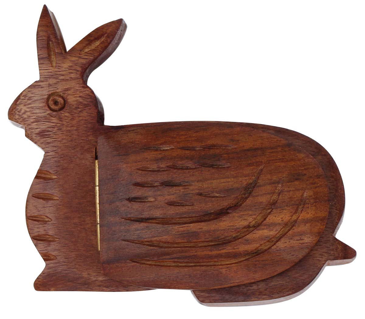 Wholesale Small Bunny Shaped Jewelry Box - Bulk Buy Handmade Wooden Hare Figurine Ring Storage Box/Keepsake Box/Trinket Box from India