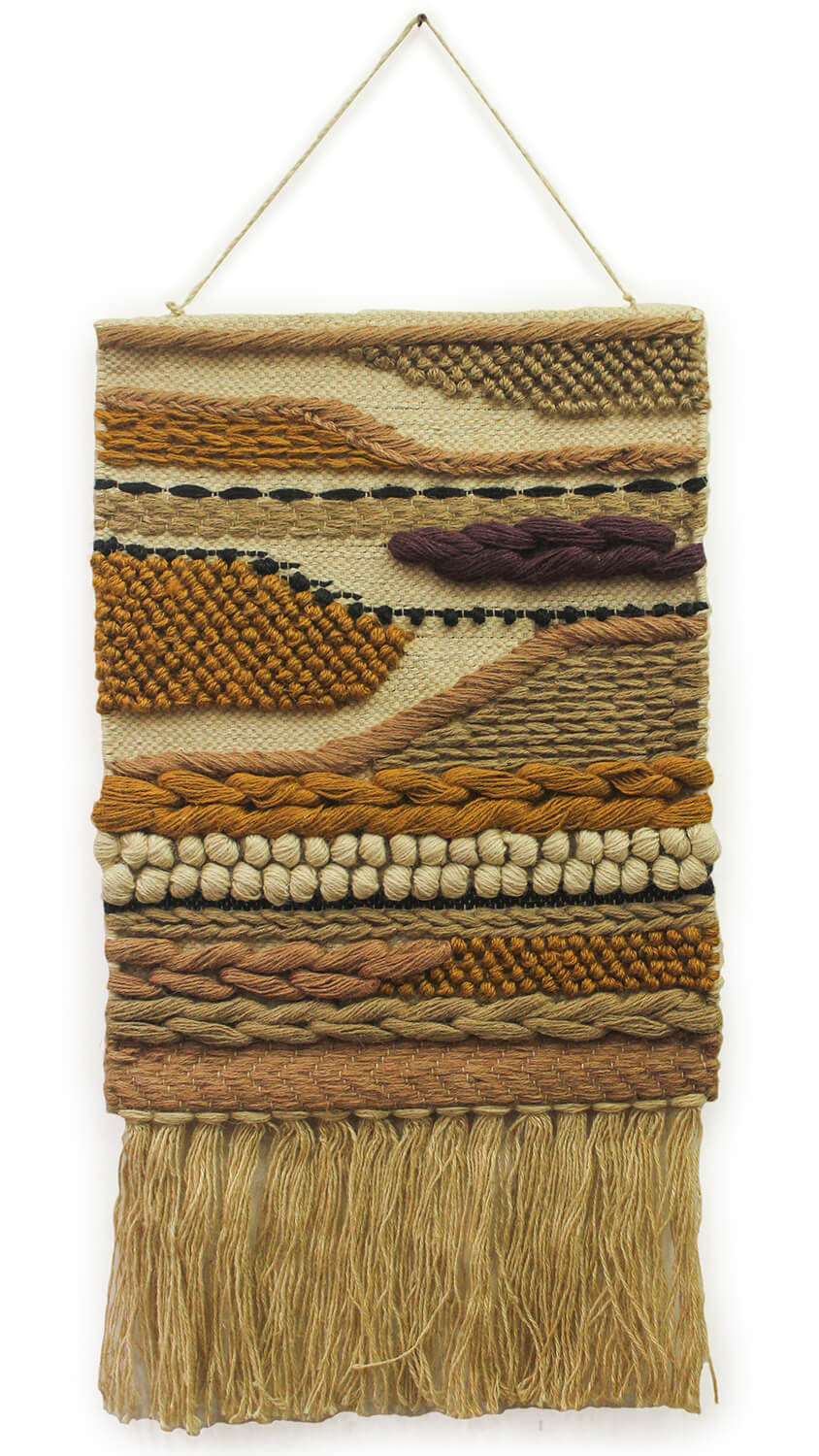 ArtistryBazaar Hand Woven Classic Jute Multicolor Wall Hanging Home Décor, Bohemian Style Wall Hanging