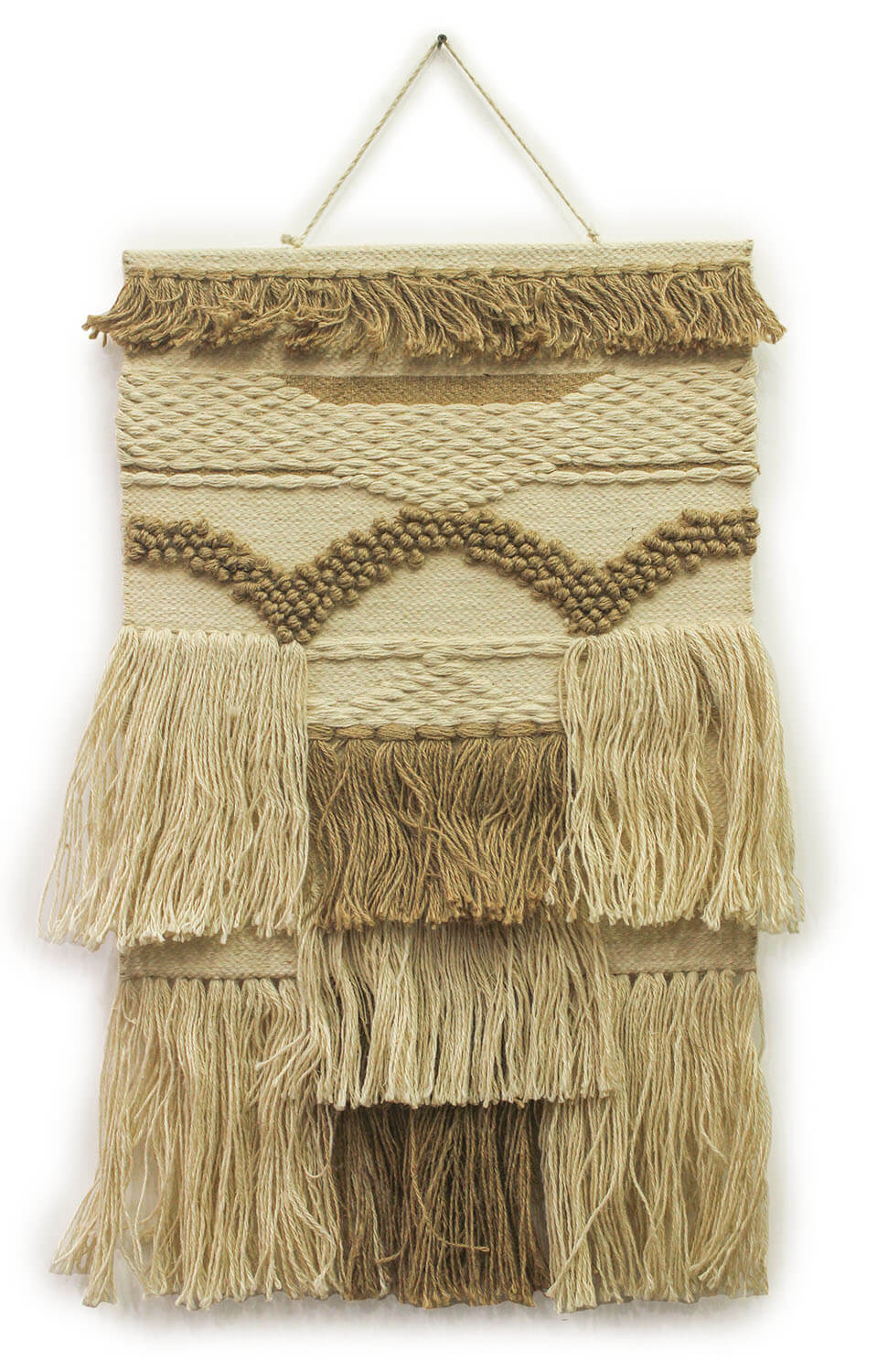 ArtistryBazaar Hand woven Brown and Creame Color Aesthetic Decorative wall hanging for home décor