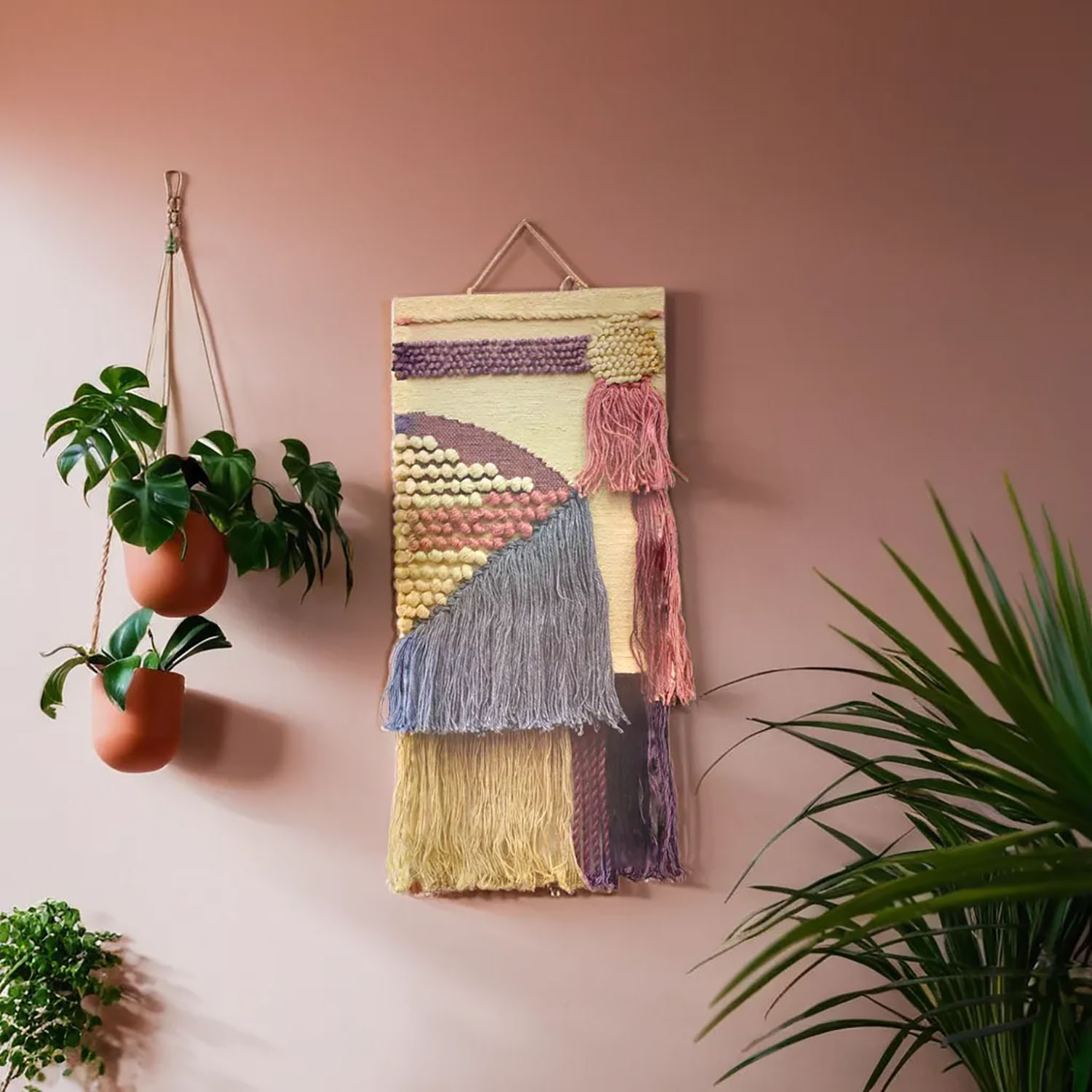 ArtistryBazaar Hand Woven Multicolor Decorative Modern Wall Hanging for Home Décor