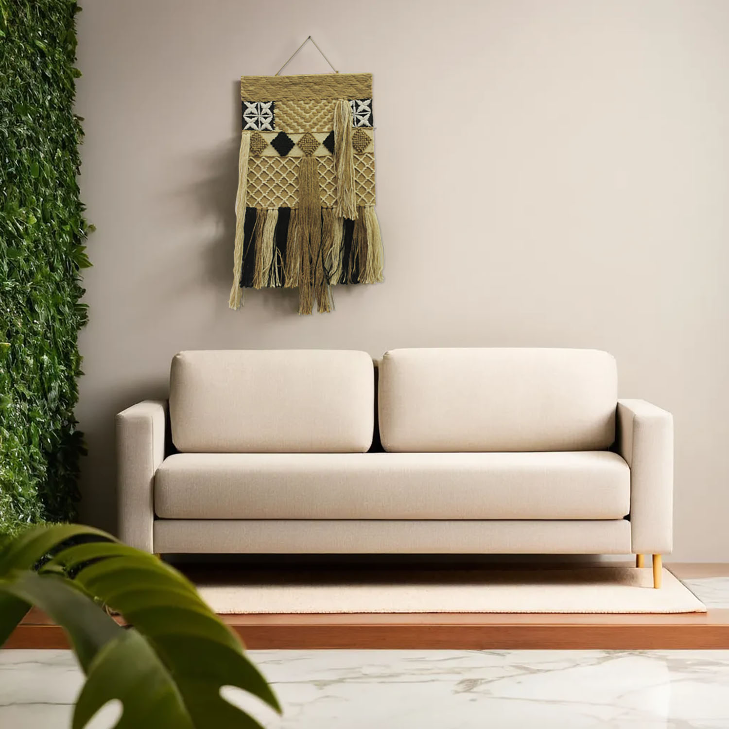 ArtistryBazaar Boho Geometric Jute Hand Woven Wall Hanging Home Décor/  Decorative Wall Hanging Decor