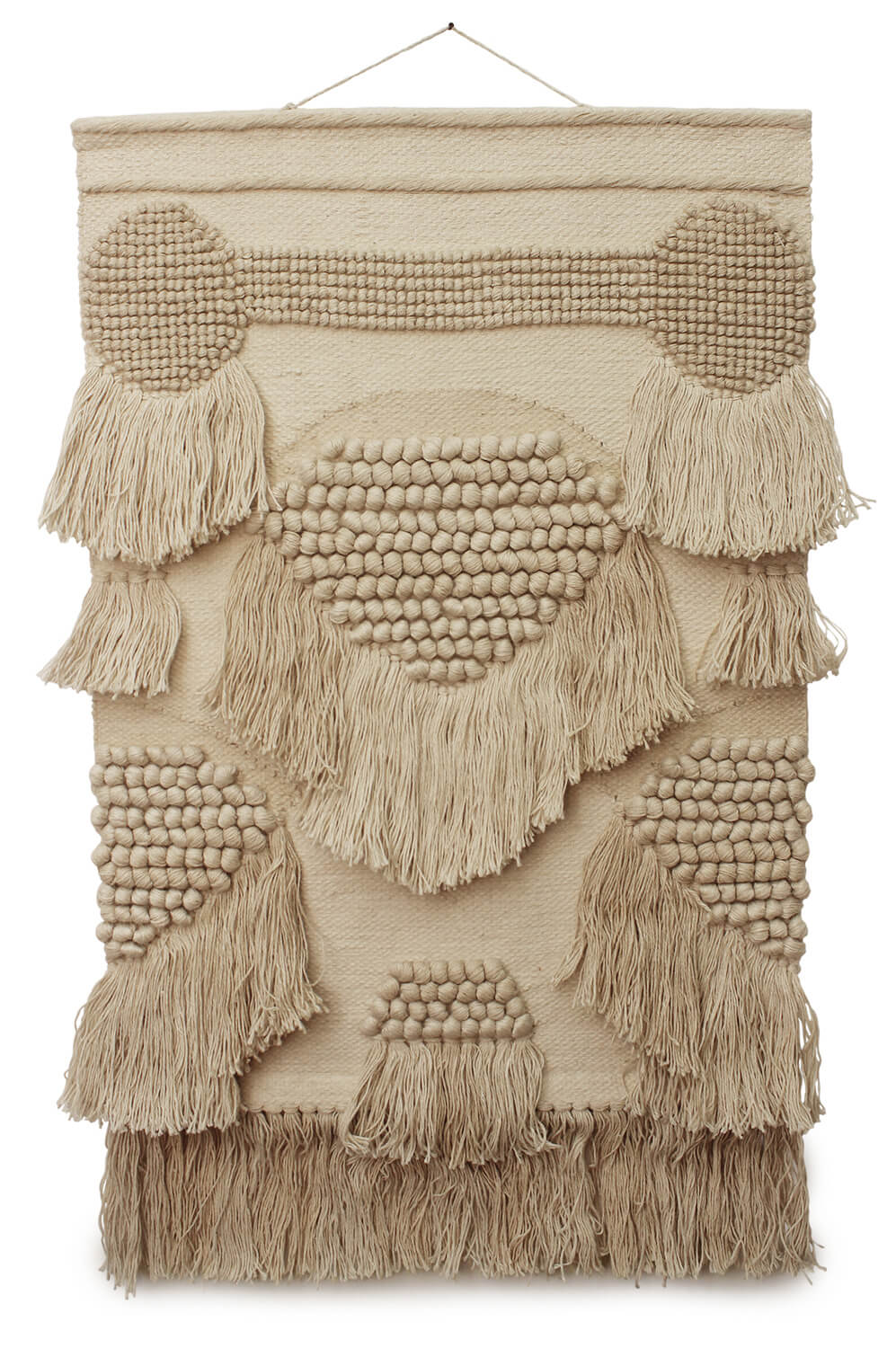 ArtistryBazaar Beige Color Aesthetic Hand Woven Wall Hanging, For Home Decor