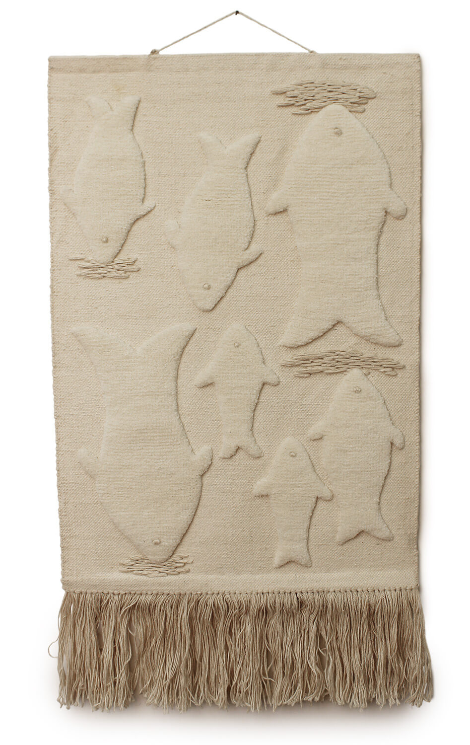 ArtistryBazaar Beige Color Modern Fish Wall Hanging, For Home Decor