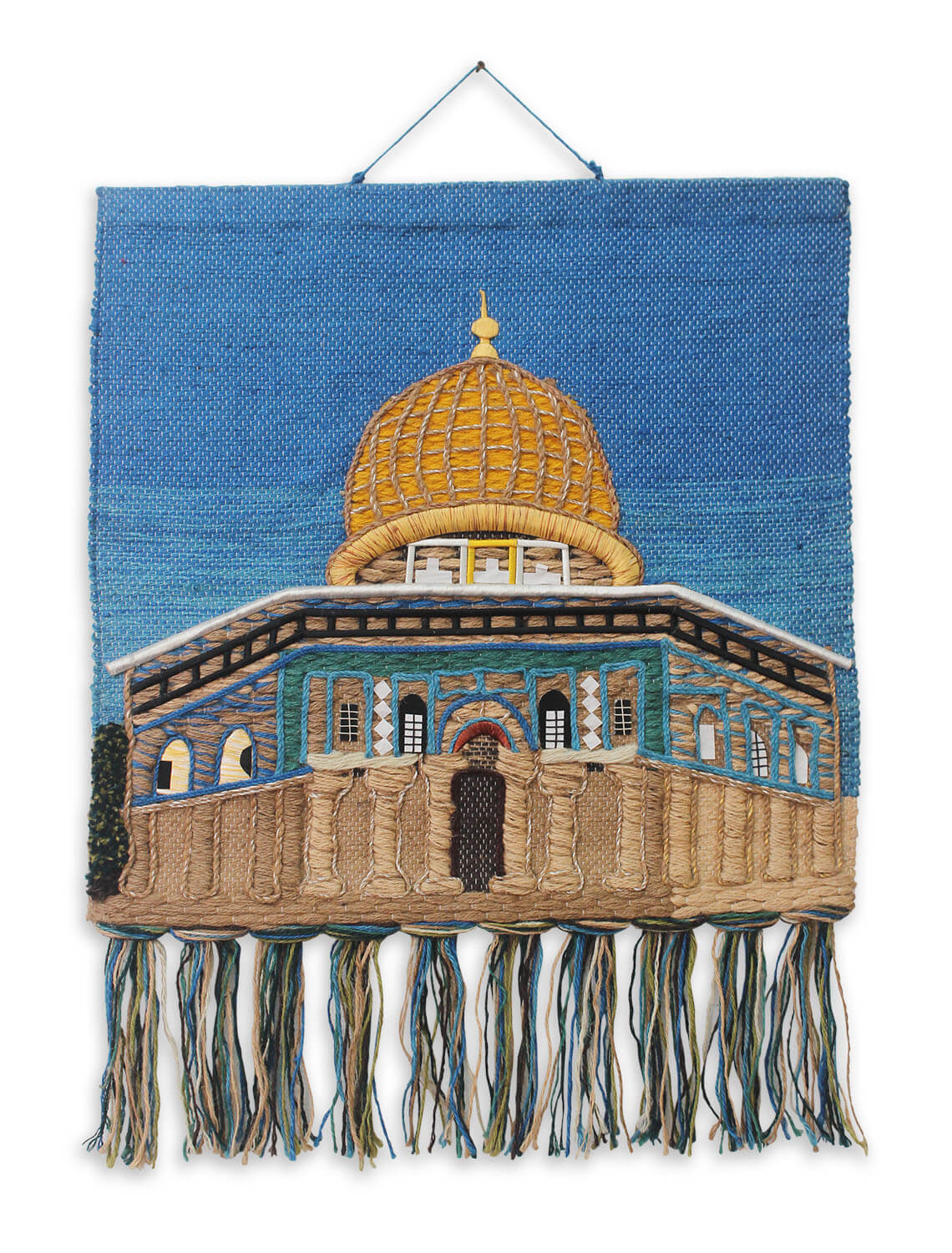 ArtistryBazaar Dome Of The Rock Hand woven  wall hanging  home décor, Large Tassels