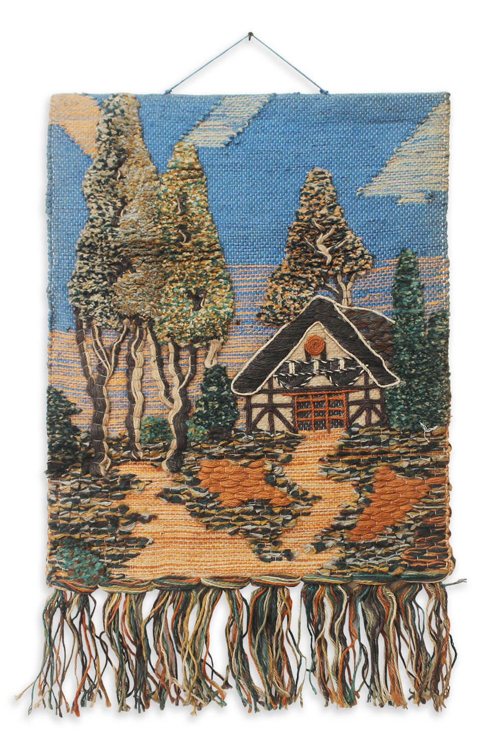 ArtistryBazaar Hand Woven Rural Inspired Decorative Jute Wall Hanging Home Décor, Tassels, Multicolored