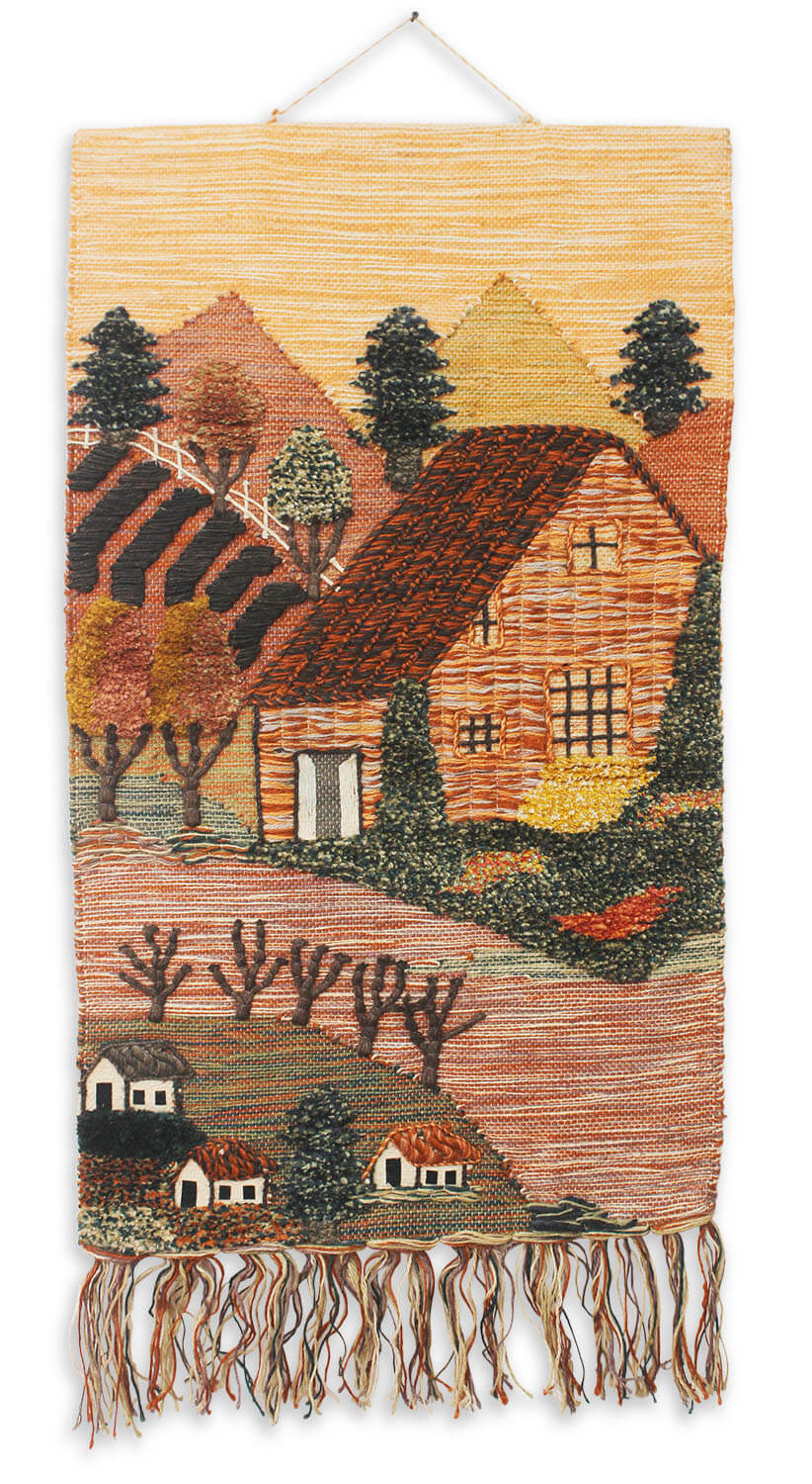 ArtistryBazaar Vintage Style Hand Woven  Landscape Wall Hanging made Up of Jute for Home Décor with Multicolor Tassels