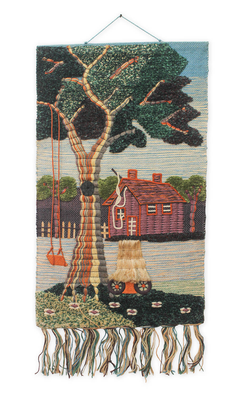 ArtistryBazaar Hand woven Multicolored Rural Inspired Decorative Jute Wall Hanging  Home Décor With Large Tassels