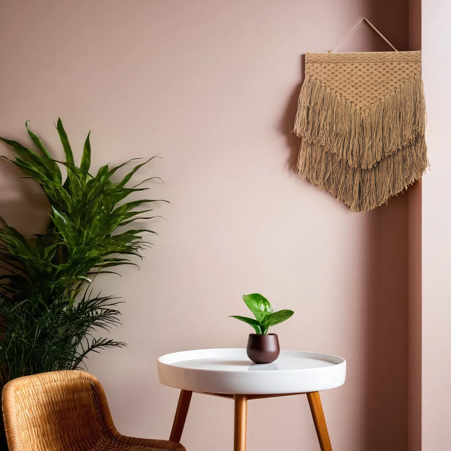 ArtistryBazaar Hand Woven Brown Color Jute  Wall Hanging Home Décor,Bohemian Style Wall Hanging