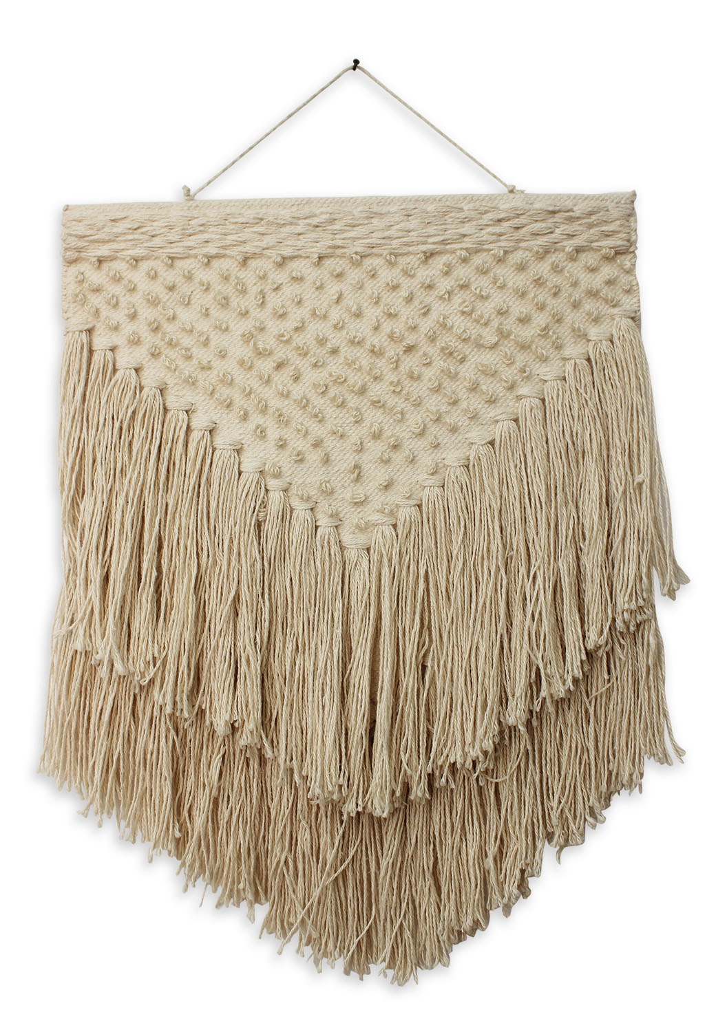 ArtistryBazaar Hand Woven Cream Color Bohemia Inspired Design Wall Hanging For Home and Office Décor,  
