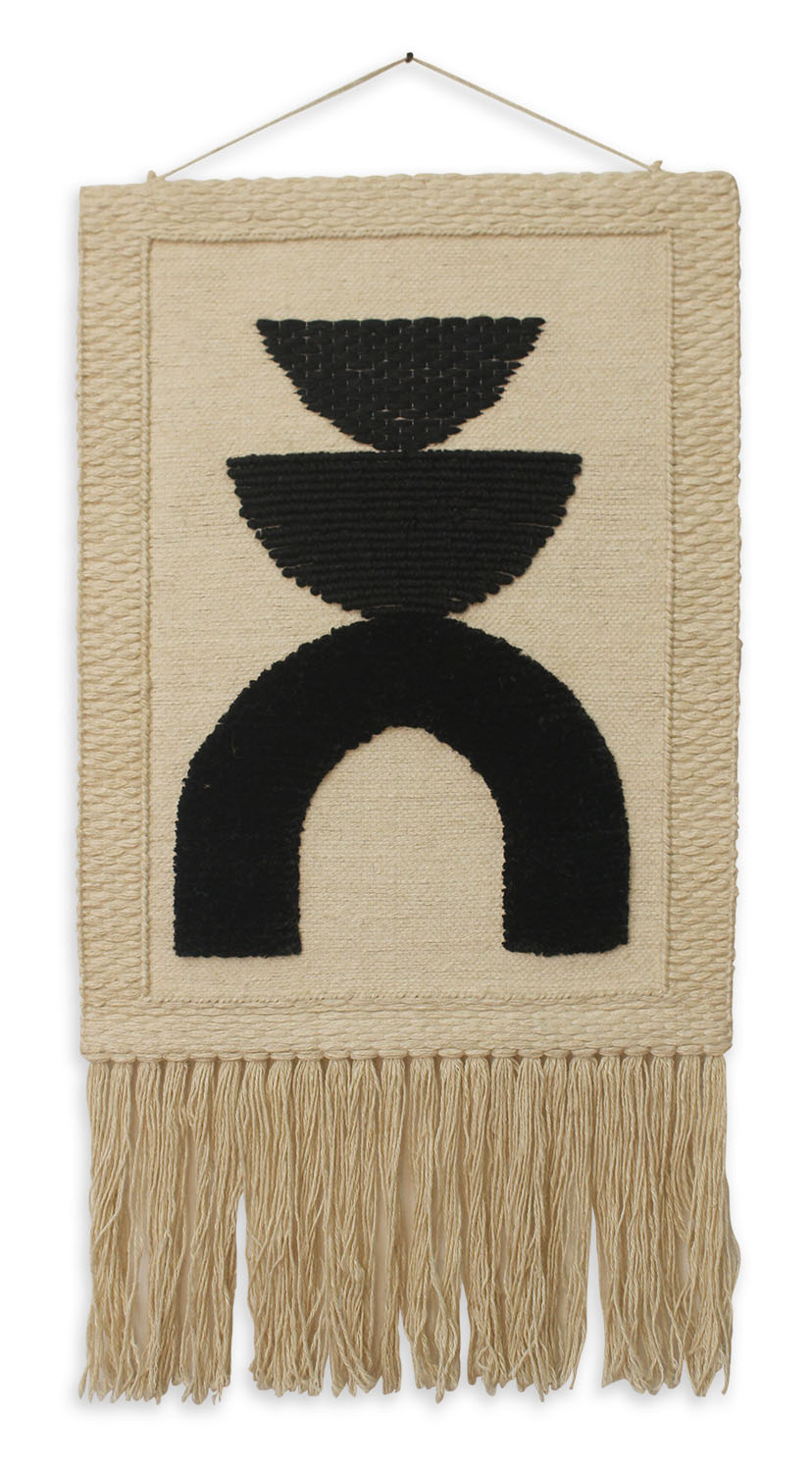 ArtistryBazaar Designer Hand Woven Cream and Black Color Jute Wall Hanging For Home Décor