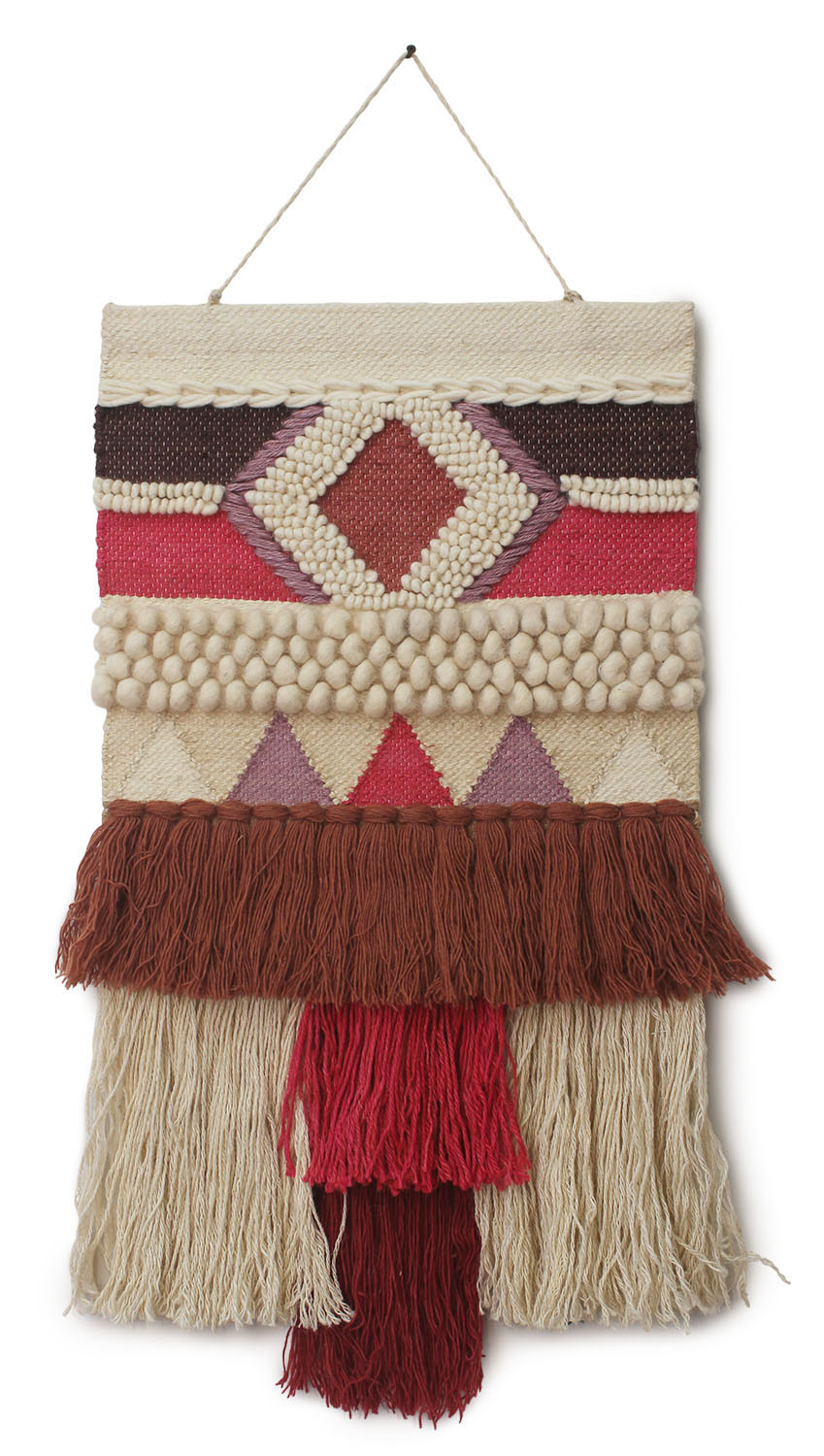 ArtistryBazaar Hand Woven Jute and Woolen Multicolor Decorative Modern Wall Hanging for Home and Office Décor with large Tassels