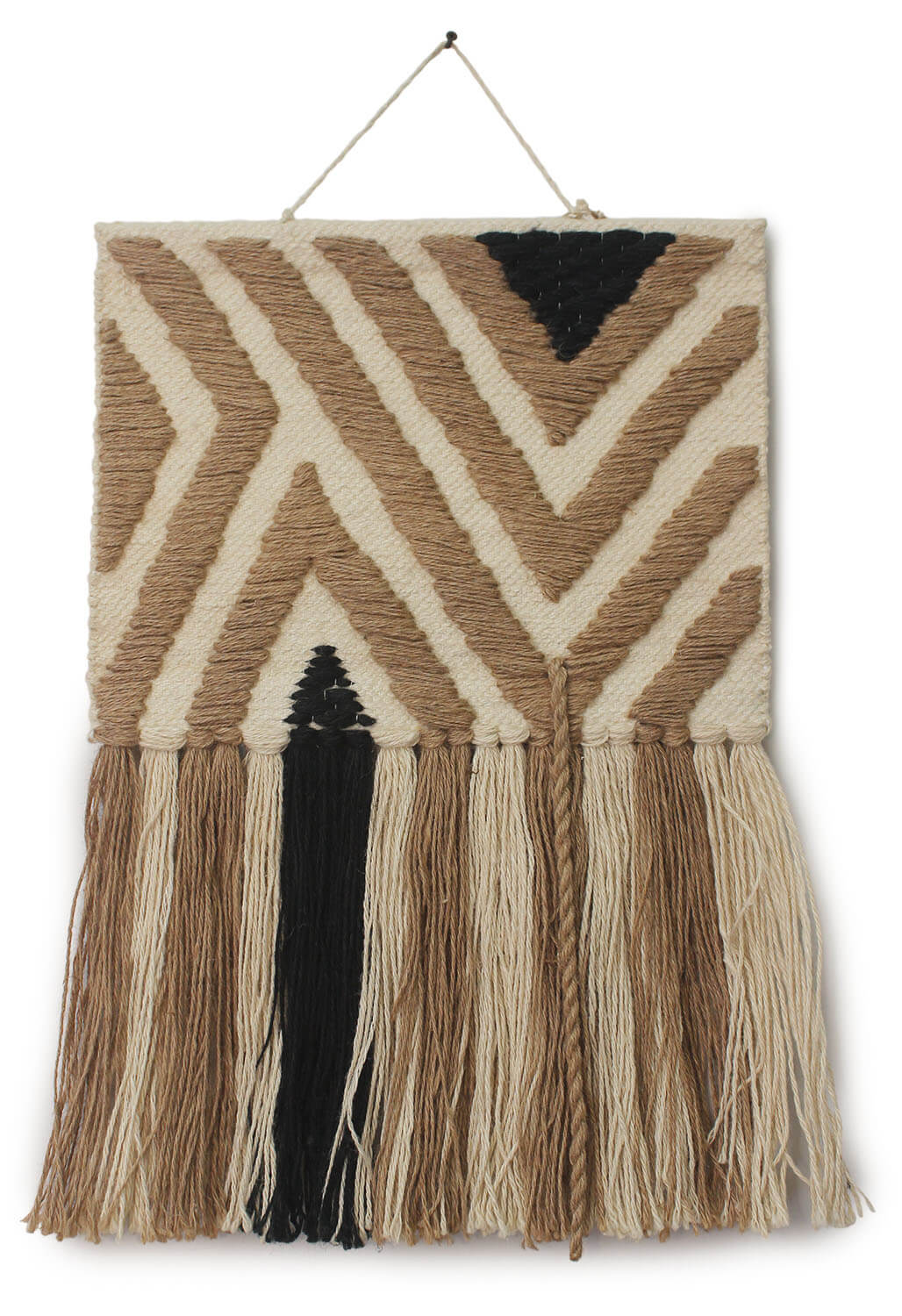 ArtistryBazaar Hand woven Brown, Cream & Black Color Aesthetic Unique Decorative Jute wall hanging for home décor