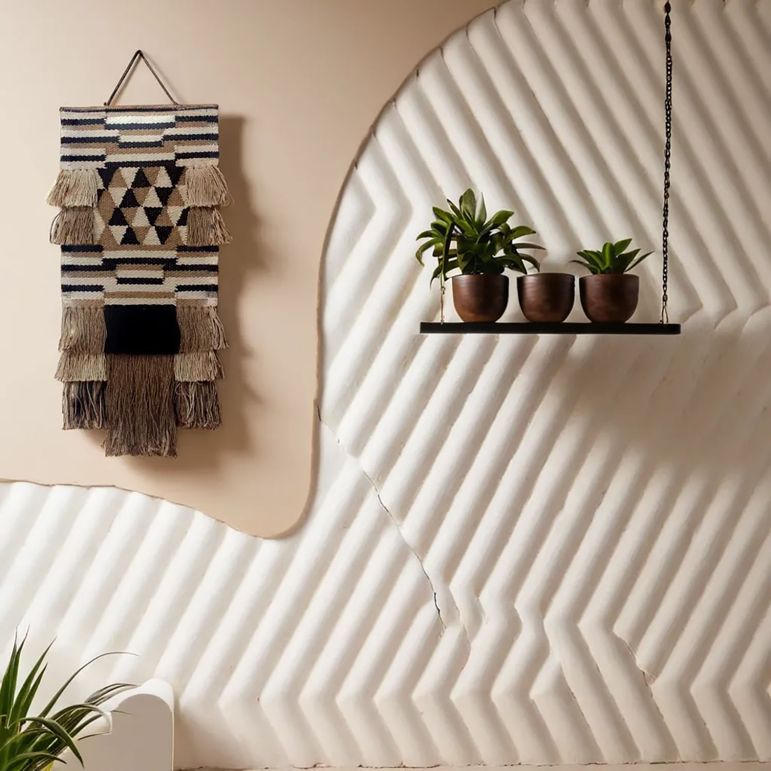 ArtistryBazaar Boho Geometric Hand Woven Jute Wall Hanging Décor With Tassels