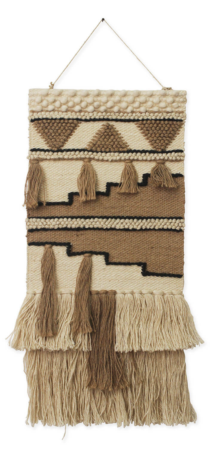 ArtistryBazaar Geometric Hand Woven Wall Hanging Made up of Wool And Jute Home Décor/  Decorative Wall Hanging Décor with large Tassels