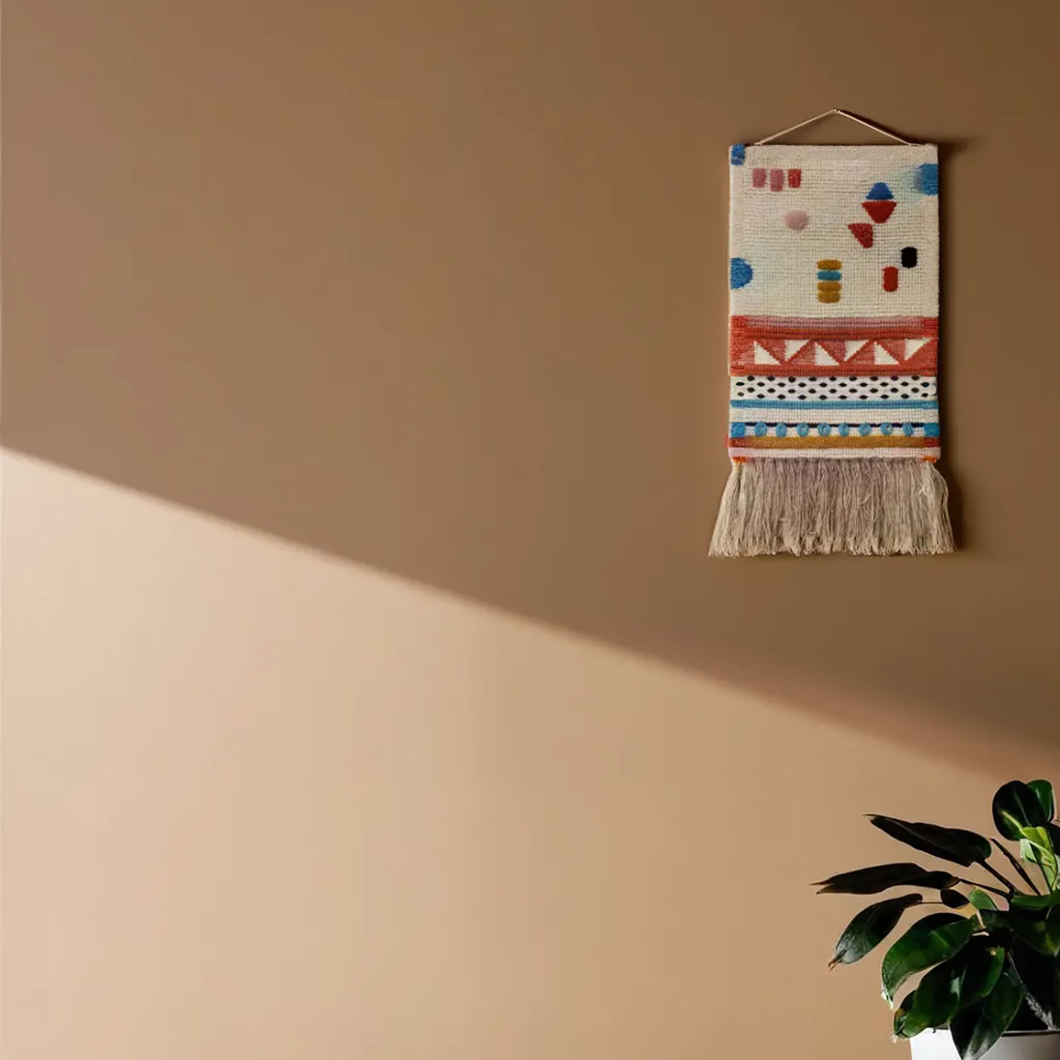 ArtistryBazaar Hand Woven Woolen Geometric Multicolor Decorative Modern Wall Hanging for Home Décor