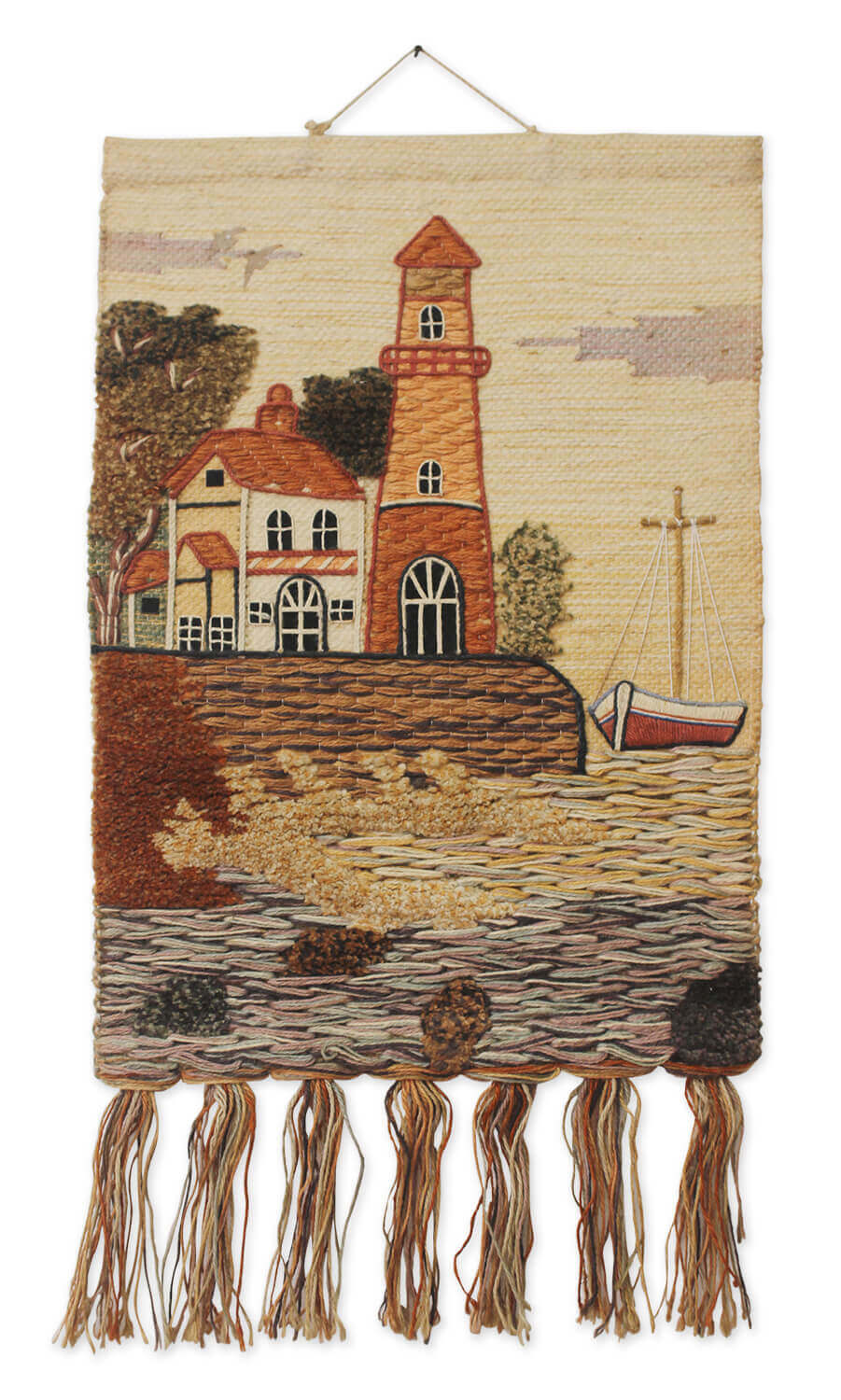 ArtistryBazaar Vintage Style Hand Woven Sea Side Wall Hanging for Home Décor with Multicolor Tassels