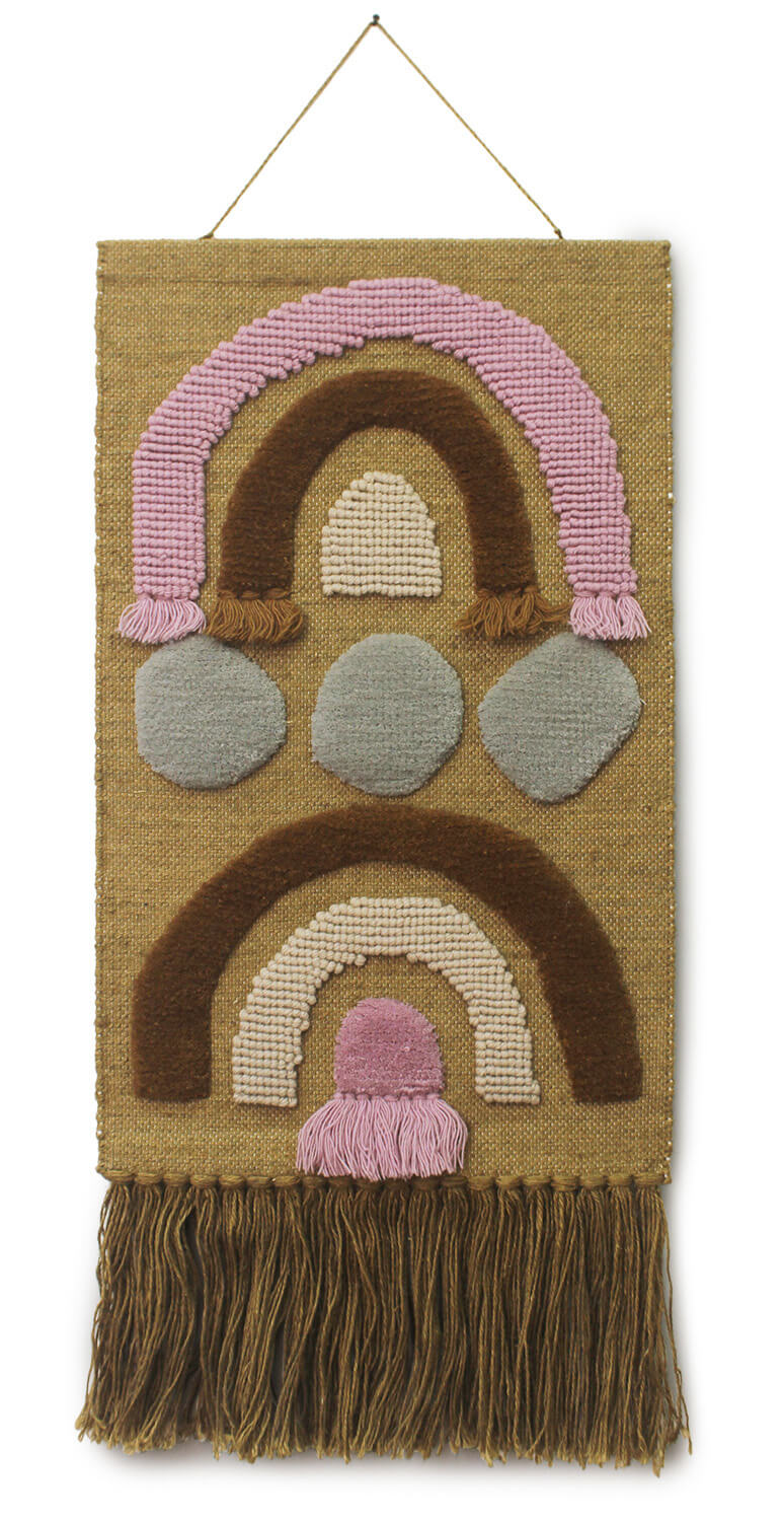 ArtistryBazaar Multicolored Textured Jute and Wool Mix Handmade Wall Hanging Décor with Cascade