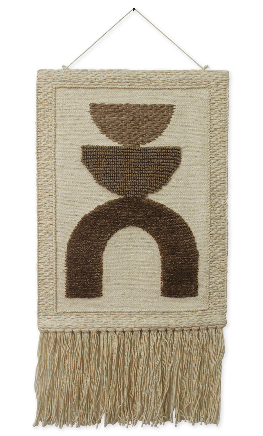 ArtistryBazaar Hemispherical Hand Woven Cream and Brown Color Jute Wall Hanging Home Décor