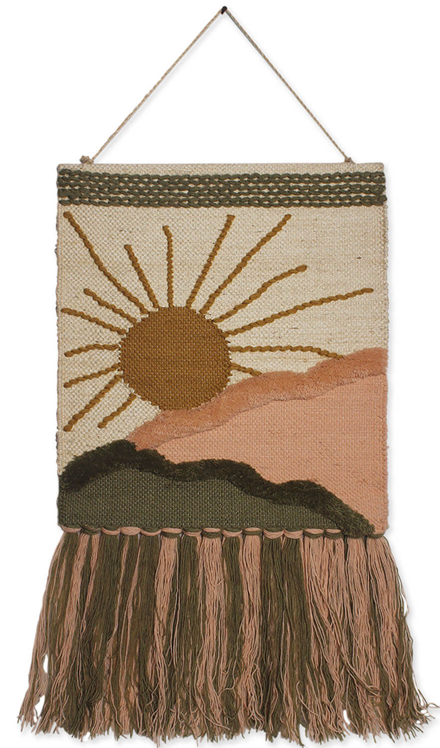 ArtistryBazaar Hand woven Bohemian Sunset Landscape Wall Art  /  Multicolor Aesthetic Decorative wall hanging for home décor