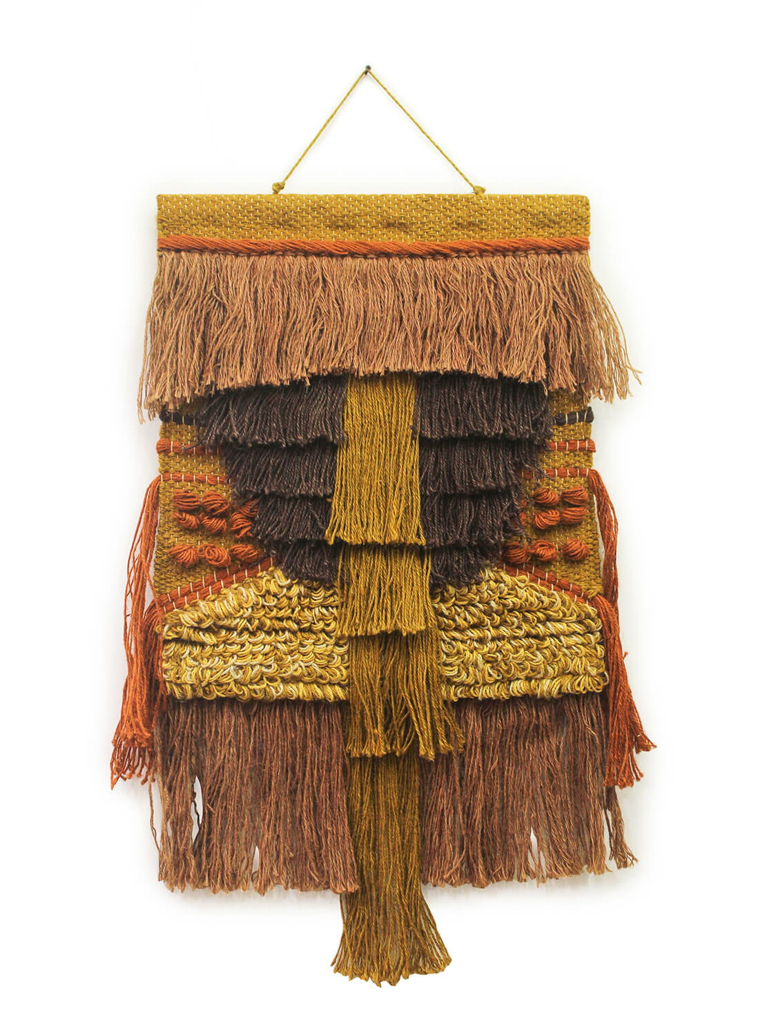 ArtistryBazaar Contemporary Multicolored Textured Handmade Wall Tapestry with Large Fringe - Perfect for Home Décor