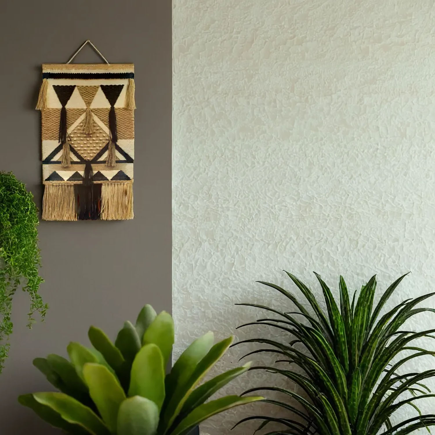 ArtistryBazaar Boho Geometric Hand Woven Wall Hanging Home Décor/  Decorative Wall Hanging Décor with large Tassels
