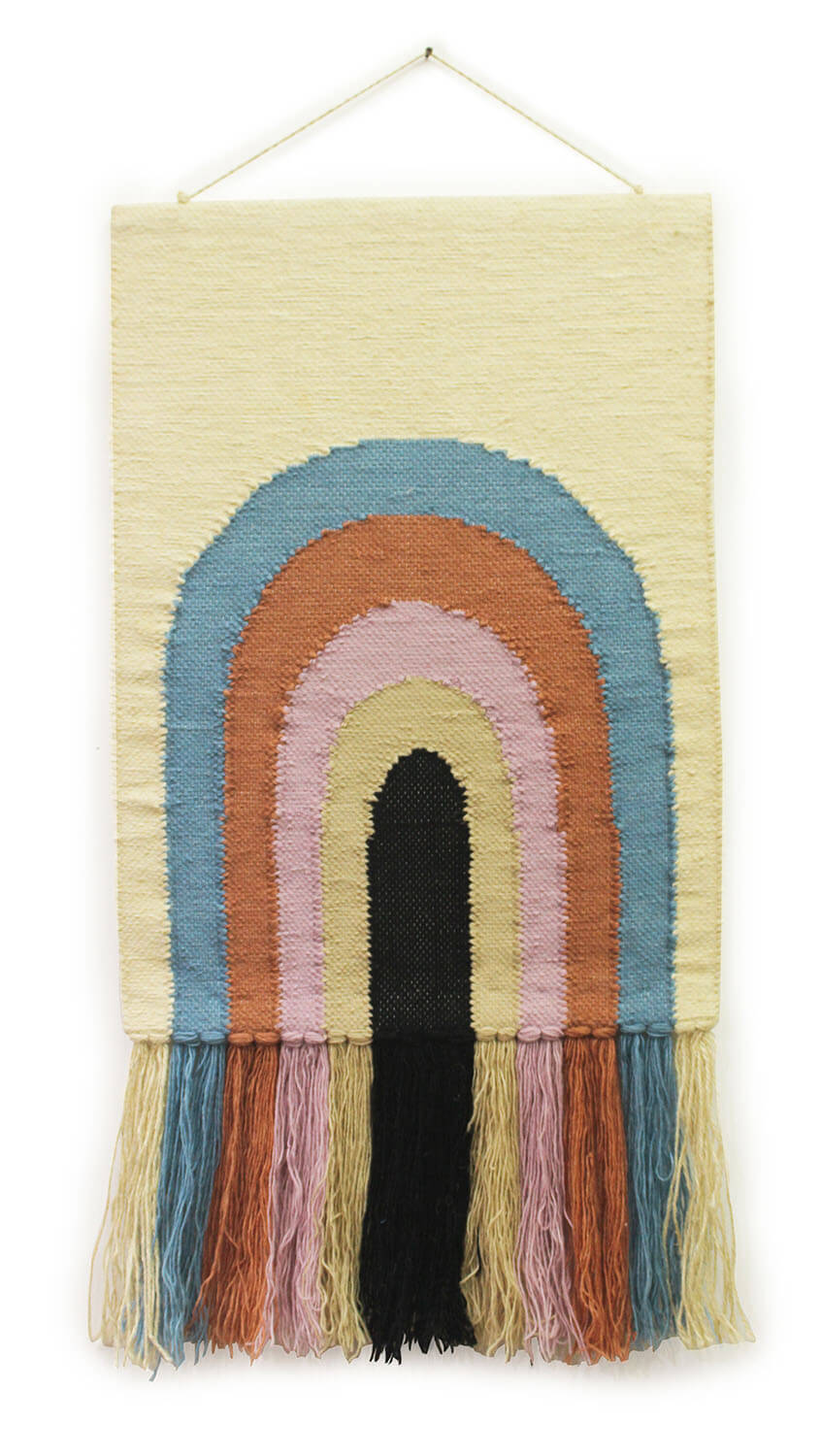 ArtistryBazaar Modern inspired  Rainbow  Hand Woven Wall Hanging Home Décor/  Decorative Wall Hanging Décor with Colorful large Tassels