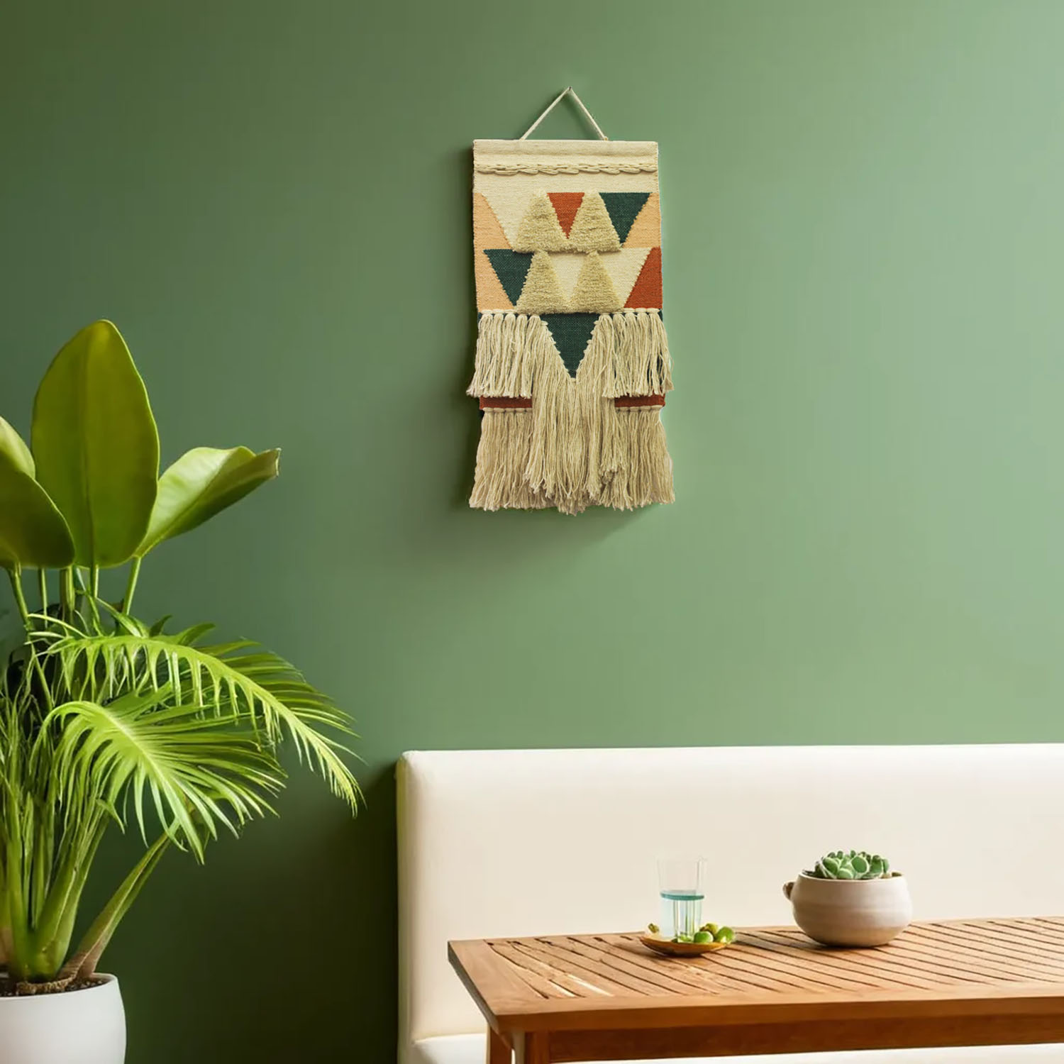 ArtistryBazaar Artistic Handwoven Multicolor Jute Wall Hanging With Tassel for Decorative Home Décor