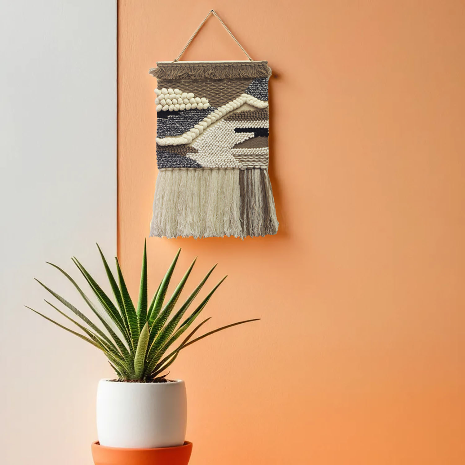 ArtistryBazaar Boho Culture Inspired Woolen Handwoven Wall Hanging for Home, Room, and Office Décor