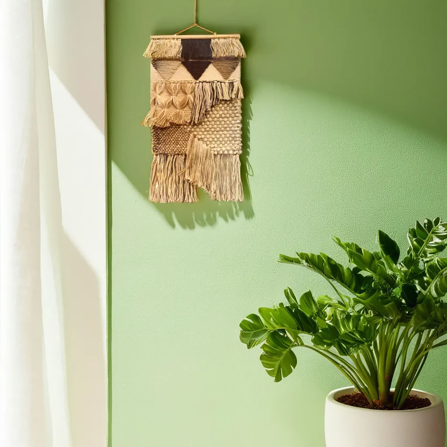 ArtistryBazaar Handwoven Jute Wall Hanging Inspired by Boho Culture for Home, Room, and Office Décor