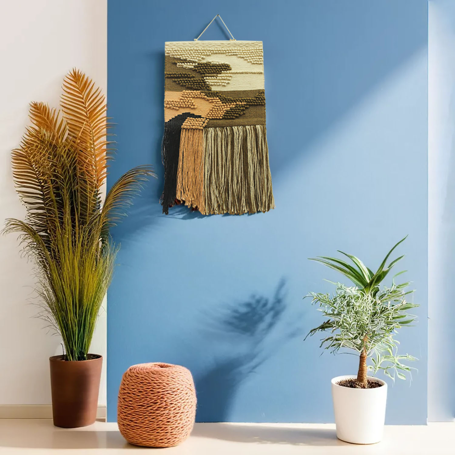 ArtistryBazaar Hand Woven Classic Colorful Wall Hanging Home Décor in Bohemian Style With Long Tassels