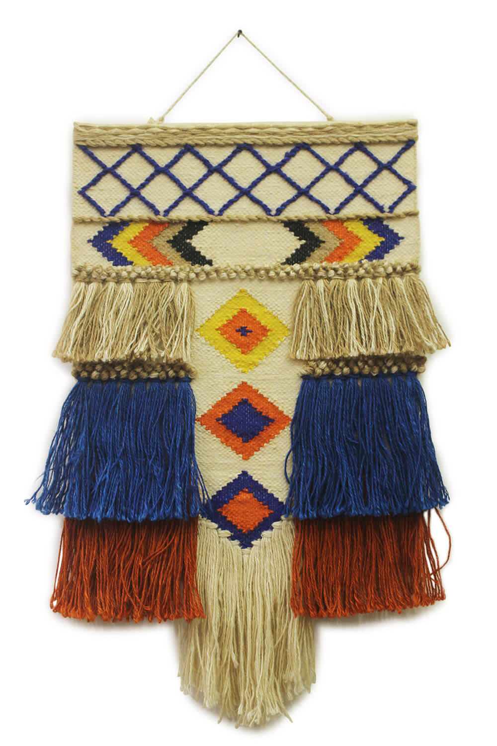 ArtistryBazaar Handwoven Multicolor Jute Decorative Abstract Design Wall Hanging for Home and Office Décor