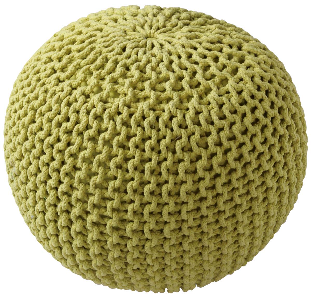 Green Floor Pouf / Ottoman - Hand-Knit Cotton Yarn - Home Decor - Buy in Bulk Wholesale