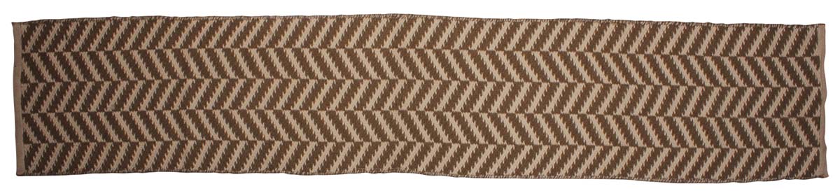 72” 100% Pure Cotton Table-Runner in Bulk at Wholesale – Hand-Braided Taupe & Off-White Chevron Pattern – Elegant Home Décor & Furnishings
