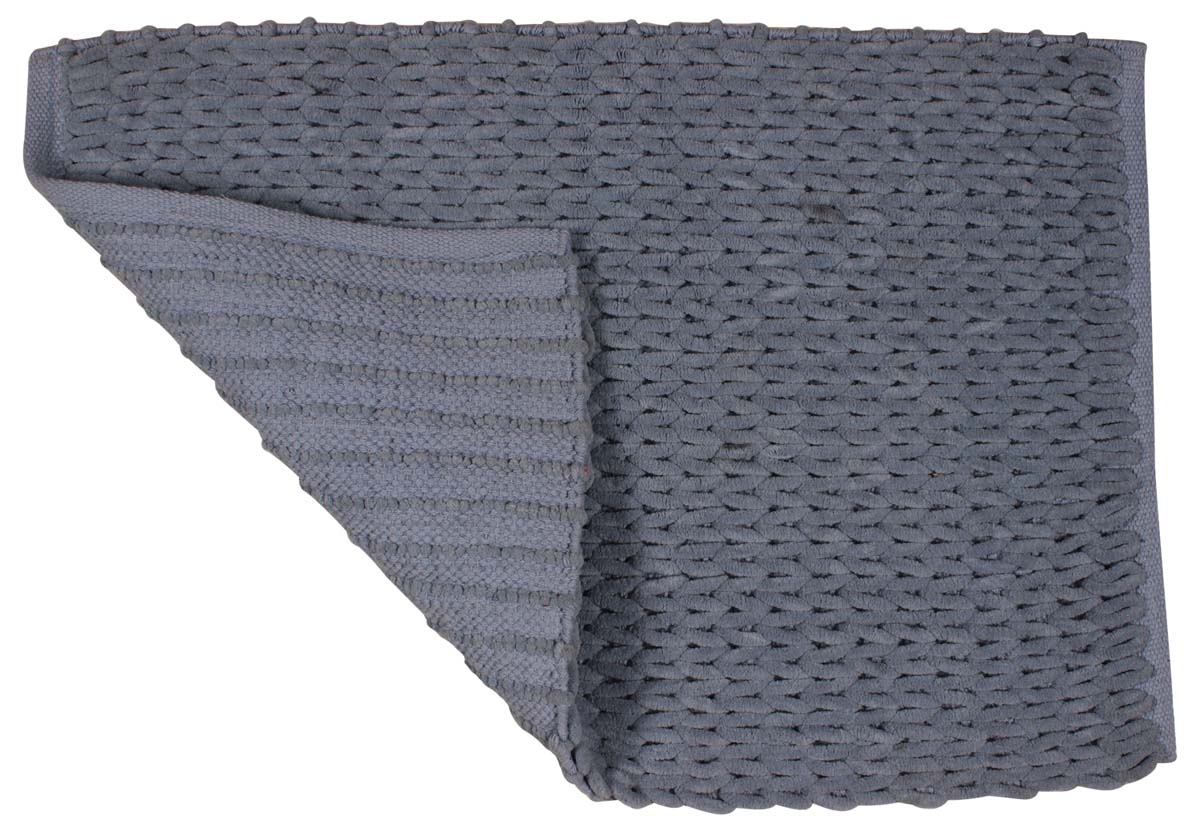 31” Cotton Chindi Bath-Mat – Hand-Braided Rugs in Bulk at Wholesale – Dark-Gray – Artistic Bathroom & Home Furnishings