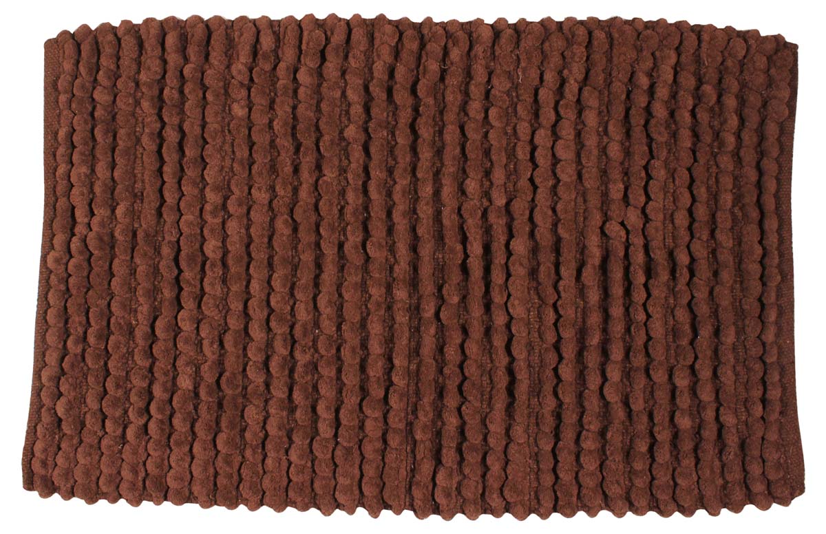 42” Handmade Velvet Bath-Rug in Bulk at Wholesale – Brown Mat with Pebble Pattern – Artistic Bathroom & Home Furnishings