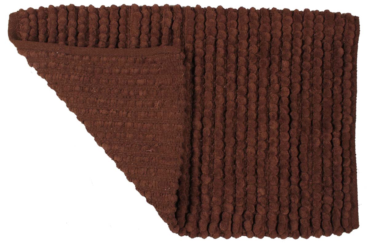 42” Handmade Velvet Bath-Rug in Bulk at Wholesale – Brown Mat with Pebble Pattern – Artistic Bathroom & Home Furnishings