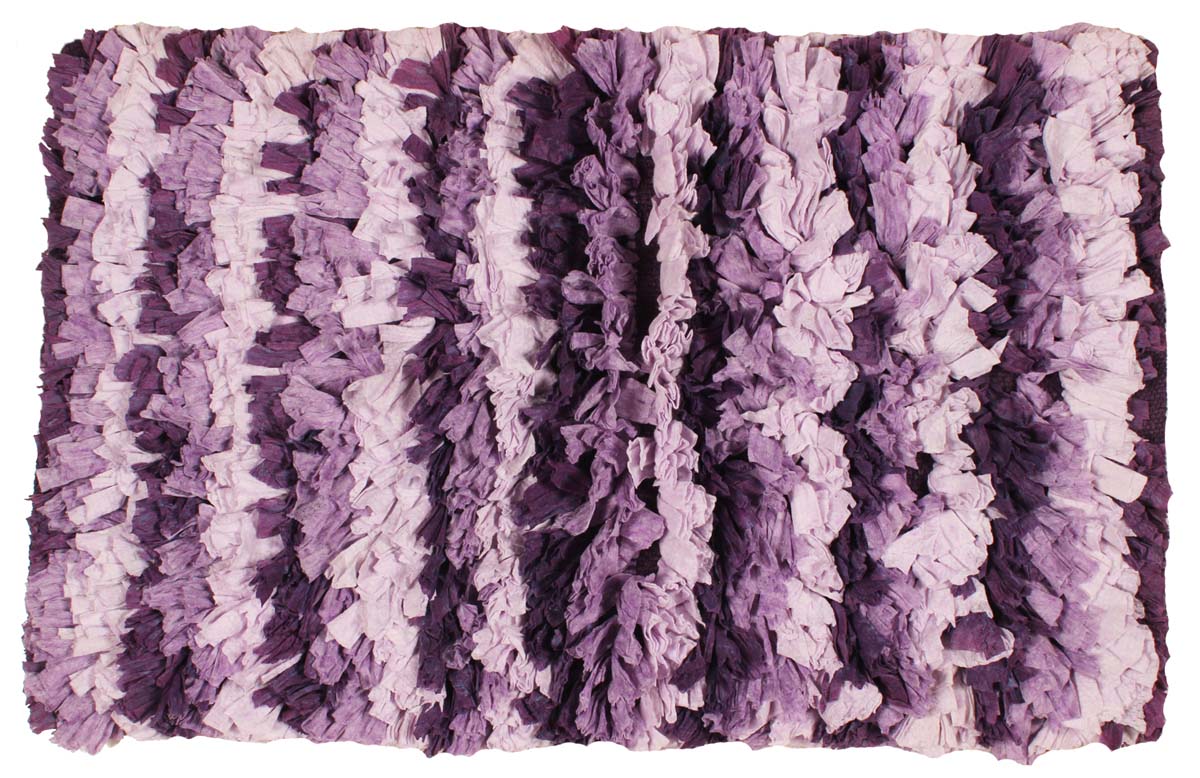 30” Handmade Purple Paper-Chindi Bath-Rug in Bulk at Wholesale –Artistic Bathroom & Home Furnishings