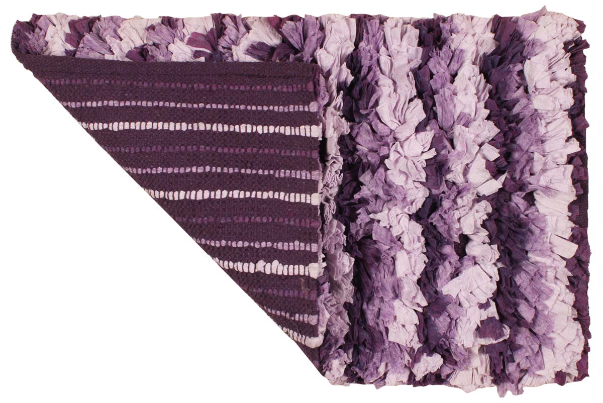 30” Handmade Purple Paper-Chindi Bath-Rug in Bulk at Wholesale –Artistic Bathroom & Home Furnishings