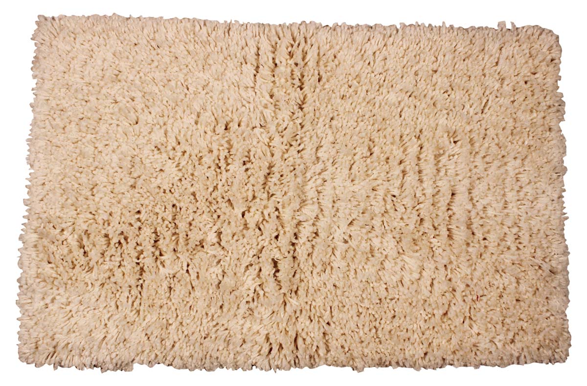 31” Handmade Cream Color Paper-Chindi Bath-Rug in Bulk at Wholesale –Artistic Bathroom & Home Furnishings