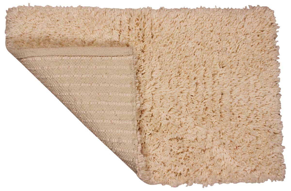 31” Handmade Cream Color Paper-Chindi Bath-Rug in Bulk at Wholesale –Artistic Bathroom & Home Furnishings