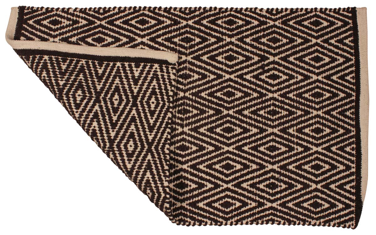 31” Handmade Brown Color Paper-Chindi Bath-Rug in Bulk at Wholesale – Diamond Pattern - Artistic Bathroom & Home Furnishings