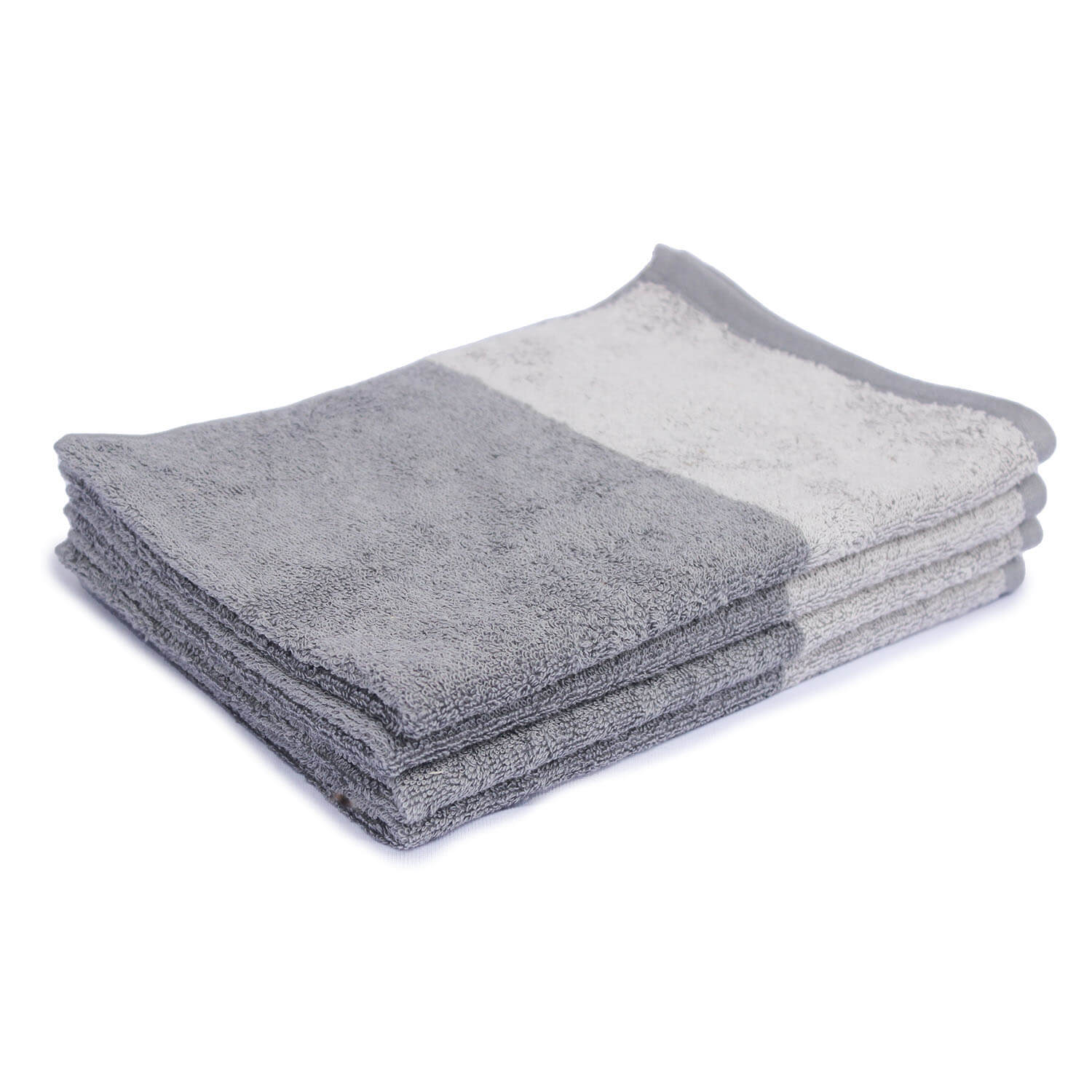 Gray & White Cotton Towel, 24x16 Inches - Lightweight and Ultra-Absorbent