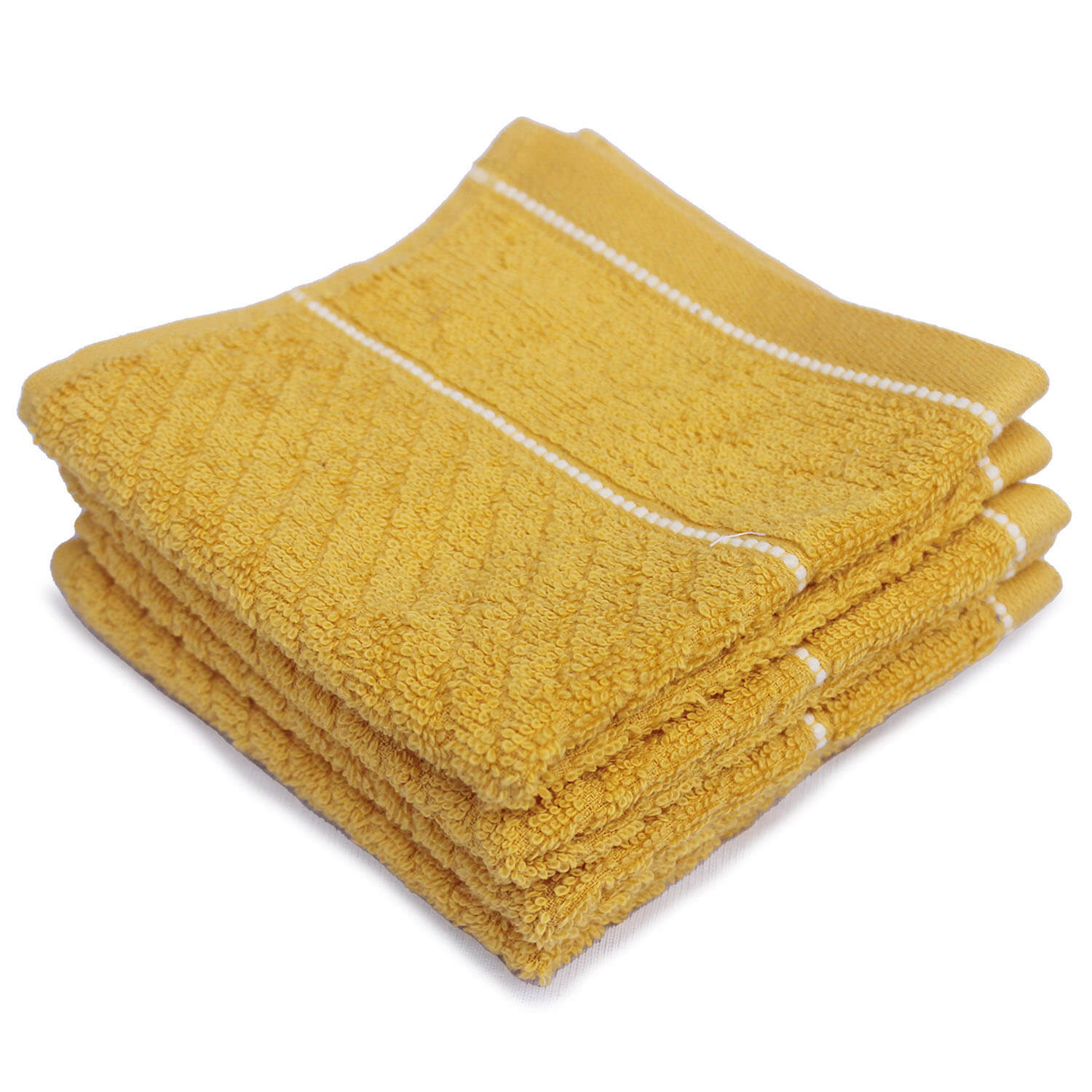Quick-Drying Yellow Cotton Hand Towel, 12x12 Inches - Convenient and Functional