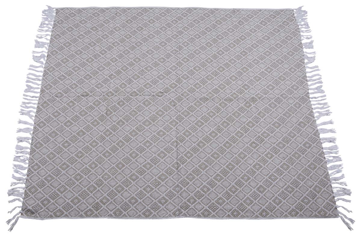 60x50” Woven Throw Blanket in Cotton with Geometric Pattern in Earthy Colors - Home Decor Furnishings - Buy in Bulk Wholesale