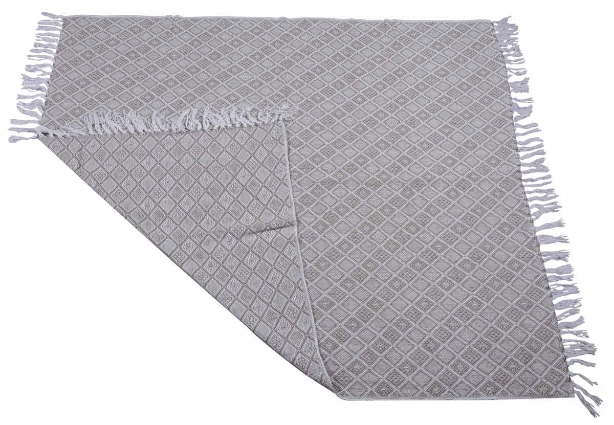 60x50” Woven Throw Blanket in Cotton with Geometric Pattern in Earthy Colors - Home Decor Furnishings - Buy in Bulk Wholesale