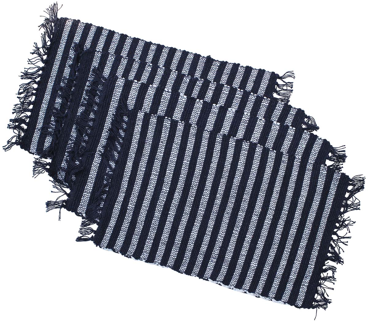 Buy in Bulk Wholesale - Reversible Table Mats/ Placemats (Set of 4) Handmade 13” 100% Pure Cotton in Blue & White Stripes