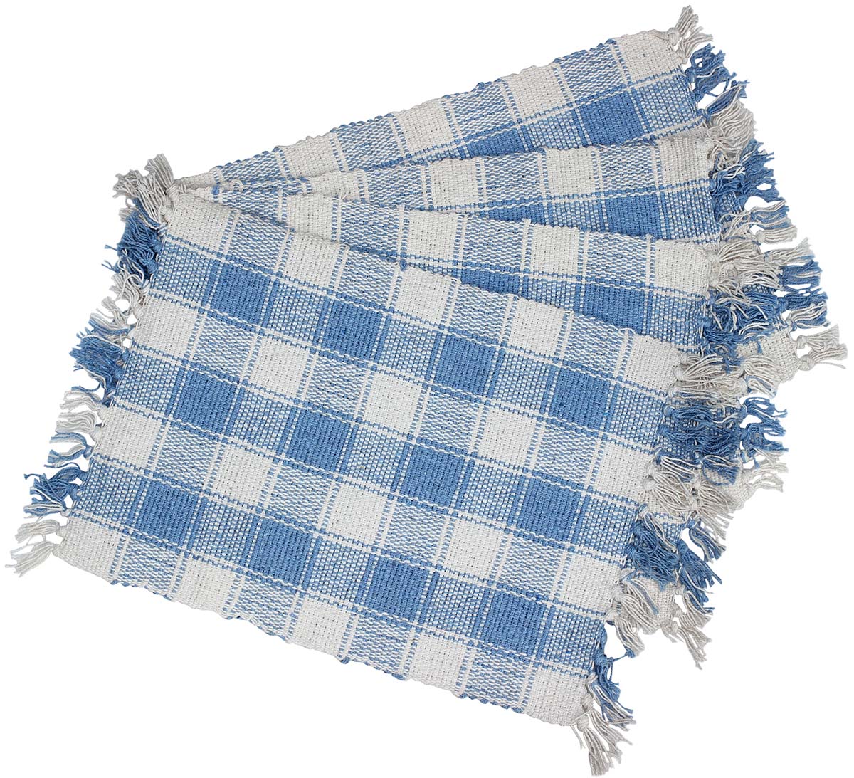 Buy in Bulk Wholesale Set of 4 Cotton Reversible Handmade Placemats in Blue & White Color - Dining Accessories