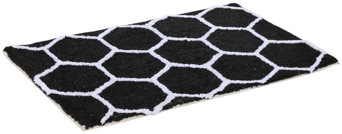 Buy Door Mats Wholesale – Black & White Cotton Mat – Honeycomb Pattern – Home Décor
