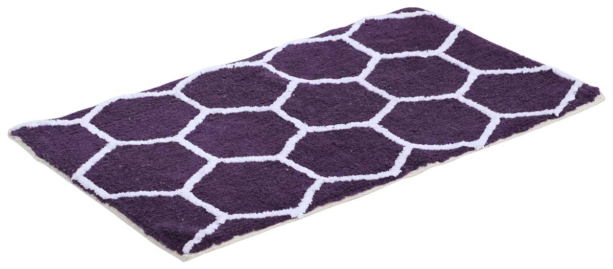 Buy Door Mats Wholesale – Purple & White Cotton Mat – Honeycomb Pattern – Home Décor